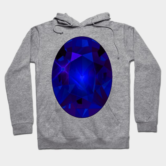 Blue and Purple Oval Shape Gemstone Hoodie by The Black Panther